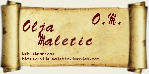 Olja Maletić vizit kartica